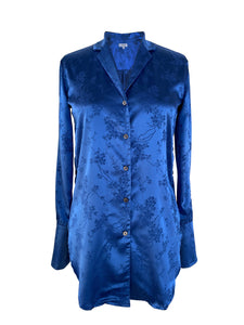 Floral Jacquard Shirt "French Blue"